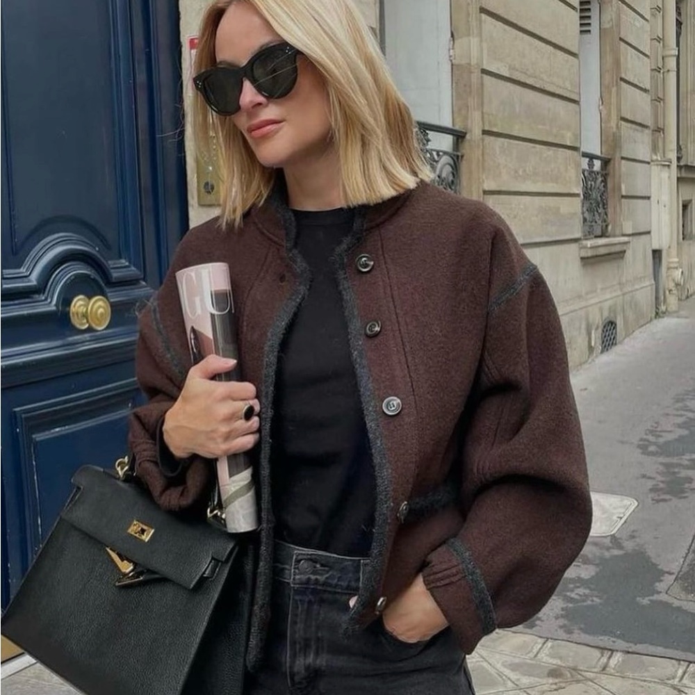 Soeur Brown Olympe Wool Jacket